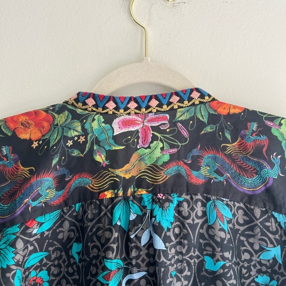 JOHNNY WAS Kennedy Mixed Print Silk Tunic Size XS - Picture 9 of 11